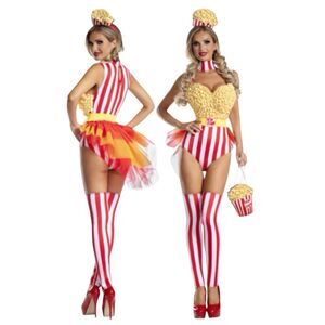 Pop Babe Party King BUTTERY Popcorn  5 Piece Costume Halloween Small NEW